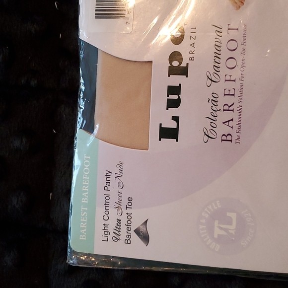 2-LUPO BRAZIL Light Control Panty hose barefoot Toe porcelain & Bare NWT L/T - Picture 2 of 10